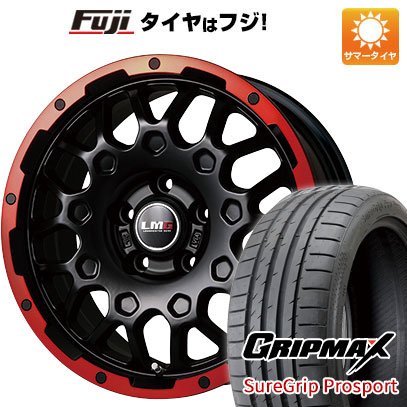 【新品国産車用5穴114.3】 夏タイヤ ホイール4本セット 215/45R18 グリップマックス シュアグリップ PRO SPORT BSW（限定） レアマイスター LMG MS-9W マットブラックレッドリム 7.5J 18インチ(送料無料)｜フジ スペシャルセレクション