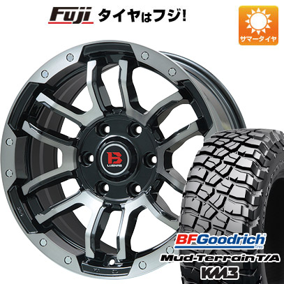 【新品国産車用6穴139.7】 夏タイヤ ホイール4本セット 35X12.5R17 BFグッドリッチ マッドテレーンT/A KM3 ビッグウエイ B-LUGNAS FRD(ブラックポリッシュ/ブラッククリア) 8J 17インチ(送料無料)