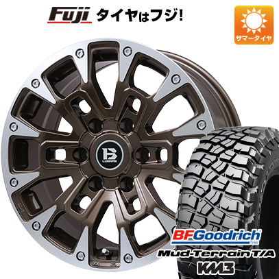 【新品国産車用6穴139.7】 夏タイヤ ホイール4本セット 35X12.5R17 BFグッドリッチ マッドテレーンT/A KM3 ビッグウエイ B-LUGNAS BRD(ブロンズポリッシュ) 8J 17インチ(送料無料)