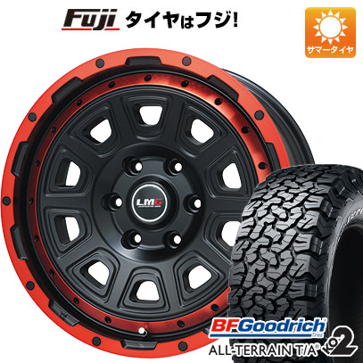 【新品国産車用6穴139.7】 夏タイヤ ホイール4本セット 275/70R17 BFグッドリッチ オールテレーンT/A KO2 RWL/RBL レアマイスター LMG DS-10 マットブラック/レッドリム 7.5J 17インチ(送料無料)