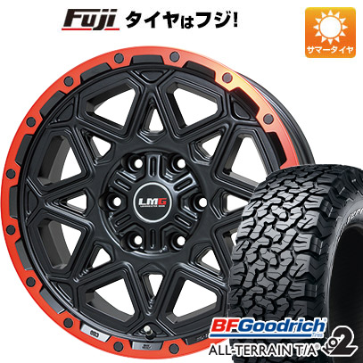 【新品国産車用6穴139.7】 夏タイヤ ホイール4本セット 275/70R17 BFグッドリッチ オールテレーンT/A KO2 RWL/RBL レアマイスター LMG モンタグナ(マットブラック/レッドリム) 7.5J 17インチ(送料無料)