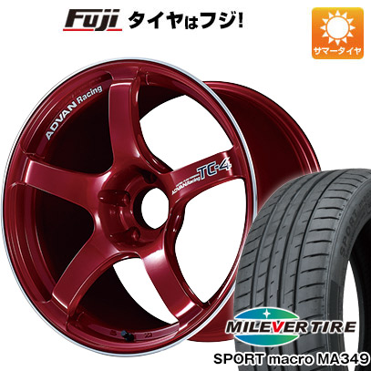 【新品国産車用5穴114.3】 夏タイヤ ホイール4本セット 225/45R18 ミレバー スポーツマクロ MA349(限定) ヨコハマ アドバンレーシング TC-4 8J 18インチ(送料無料)|フジ スペシャルセレクション