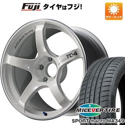 【新品国産車用5穴100】 夏タイヤ ホイール4本セット 205/50R17 ミレバー スポーツマクロ MA349（限定） ヨコハマ アドバンレーシング TC-4 7.5J 17インチ(送料無料)