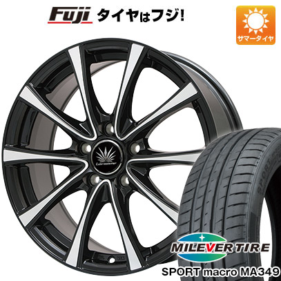 【新品国産車用5穴114.3】 夏タイヤ ホイール4本セット 215/55R17 ミレバー スポーツマクロ MA349（限定） プレミックス アマルフィV Jr(ブラックポリッシュ) 7J 17インチ(送料無料)