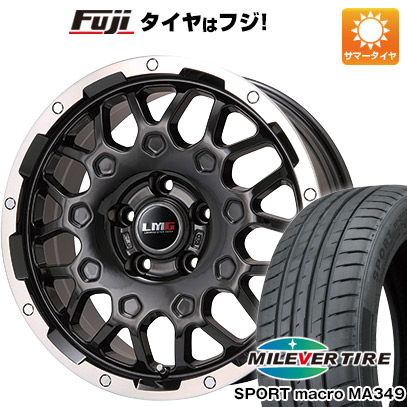 【新品国産車用5穴114.3】 夏タイヤ ホイール4本セット 205/55R17 ミレバー スポーツマクロ MA349(限定) レアマイスター LMG MS-9W ブラック/ブラッククリアリム 6.5J 17インチ(送料無料)|フジ スペシャルセレクション