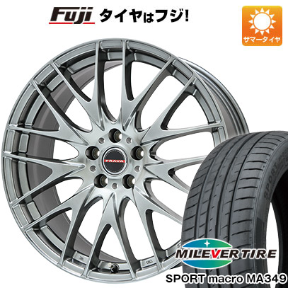 【新品国産車用5穴100】 夏タイヤ ホイール4本セット 225/35R19 ミレバー スポーツマクロ MA349（限定） ビッグウエイ レイシーン プラバ9M(クロームハイパーシルバー) 8J 19インチ(送料無料)