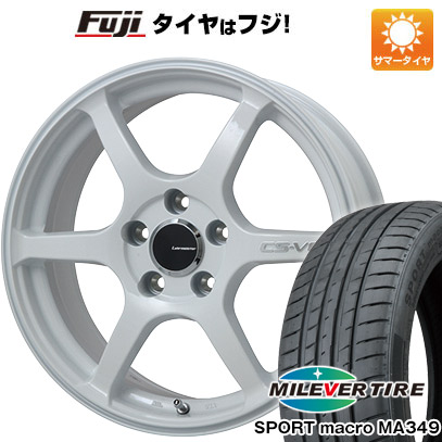 【新品国産車用5穴114.3】 夏タイヤ ホイール4本セット 215/55R17 ミレバー スポーツマクロ MA349(限定) レアマイスター CS-V6(ホワイト) 7J 17インチ(送料無料)|フジ スペシャルセレクション