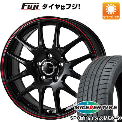 【新品国産車用5穴114.3】 夏タイヤ ホイール4本セット 205/55R17 ミレバー スポーツマクロ MA349（限定） モンツァ JPスタイル ジェファ 7J 17インチ(送料無料)