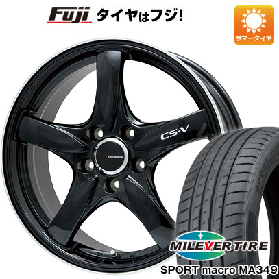 【新品国産車用5穴114.3】 夏タイヤ ホイール4本セット 215/50R17 ミレバー スポーツマクロ MA349（限定） レアマイスター CS-V(グロスブラック/リムポリッシュ) 7.5J 17インチ(送料無料)