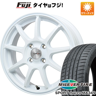 【新品国産車用4穴100】 夏タイヤ ホイール4本セット 195/50R16 ミレバー スポーツマクロ MA349（限定） レアマイスター LMスポーツ LM-QR ホワイト 6J 16インチ(送料無料)