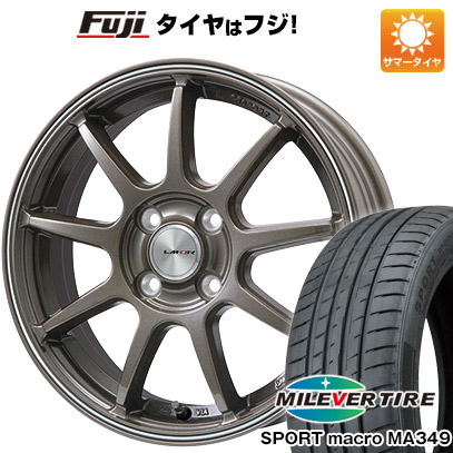 【新品国産車用4穴100】 夏タイヤ ホイール4本セット 195/50R16 ミレバー スポーツマクロ MA349（限定） レアマイスター LMスポーツ LM-QR ブロンズ/ラインポリッシュ 6.5J 16インチ(送料無料)