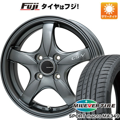 【新品国産車用4穴100】 夏タイヤ ホイール4本セット 195/50R16 ミレバー スポーツマクロ MA349（限定） レアマイスター CS-V(ガンメタ) 6.5J 16インチ(送料無料)