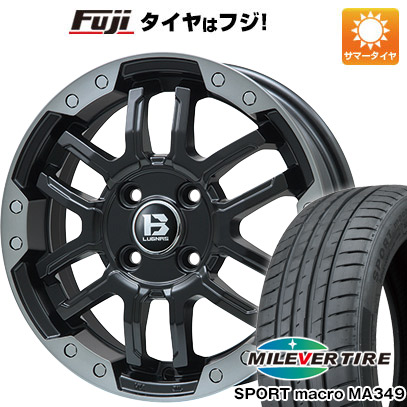 【新品国産車用4穴100】 夏タイヤ ホイール4本セット 195/50R16 ミレバー スポーツマクロ MA349（限定） ビッグウエイ B-LUGNAS FRD(マットブラック/ブラッククリアリム) 6.5J 16インチ(送料無料)