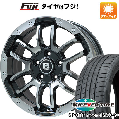 【新品国産車用5穴114.3】 夏タイヤ ホイール4本セット 235/55R18 ミレバー スポーツマクロ MA349(限定) ビッグウエイ B-LUGNAS FRD(ブラックポリッシュ/ブラッククリア) 7.5J 18インチ(送料無料)|フジ スペシャルセレクション