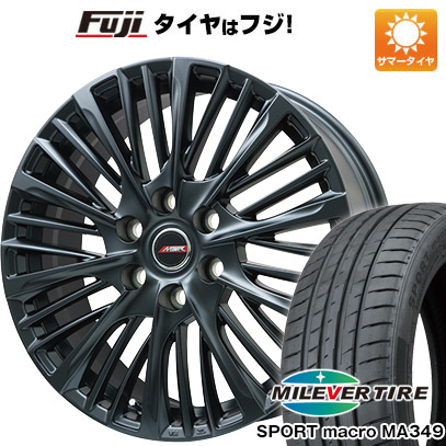 【新品国産車用5穴114.3】 夏タイヤ ホイール4本セット 225/35R20 ミレバー スポーツマクロ MA349（限定） プレミックス MER-X マットブラック 8.5J 20インチ(送料無料)