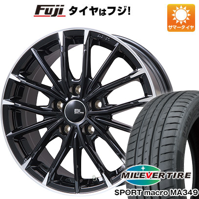 【新品国産車用5穴114.3】 夏タイヤ ホイール4本セット 235/55R18 ミレバー スポーツマクロ MA349(限定) ブランドルライン DF-10M グロスブラック/カットスポーク 7.5J 18インチ(送料無料)|フジ スペシャルセレクション