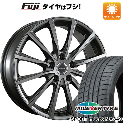 【新品国産車用5穴114.3】 夏タイヤ ホイール4本セット 225/45R18 ミレバー スポーツマクロ MA349(限定) ブリヂストン バルミナ AR12 7.5J 18インチ(送料無料)|フジ スペシャルセレクション
