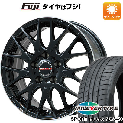 【新品】シエンタ 2015-22 夏タイヤ ホイール4本セット 195/50R16 ミレバー スポーツマクロ MA349（限定） ビッグウエイ レイシーン プラバ9MJrII グロスブラック/リムポリッシュ 6.5J 16インチ(送料無料)