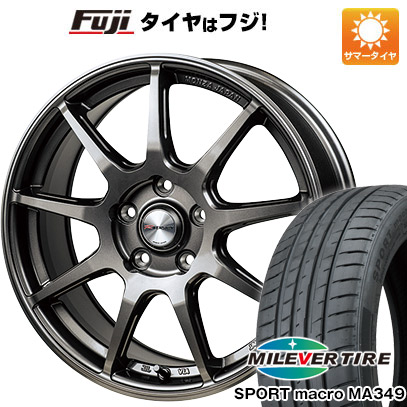 【新品国産車用5穴114.3】 夏タイヤ ホイール4本セット 215/50R17 ミレバー スポーツマクロ MA349（限定） モンツァ Rバージョン FS99 7J 17インチ(送料無料)｜フジ スペシャルセレクション