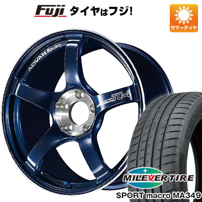 【新品国産車用4穴100】 夏タイヤ ホイール4本セット 195/50R16 ミレバー スポーツマクロ MA349(限定) ヨコハマ アドバンレーシング TC-4 SE 6.5J 16インチ(送料無料)