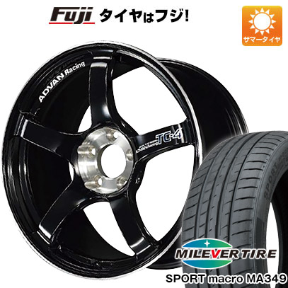 【新品国産車用4穴100】 夏タイヤ ホイール4本セット 195/50R16 ミレバー スポーツマクロ MA349（限定） ヨコハマ アドバンレーシング TC-4 SE 6.5J 16インチ(送料無料)