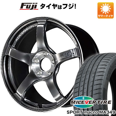 【新品国産車用5穴114.3】 夏タイヤ ホイール4本セット 225/45R18 ミレバー スポーツマクロ MA349（限定） ヨコハマ アドバンレーシング TC-4 SE 8J 18インチ(送料無料)