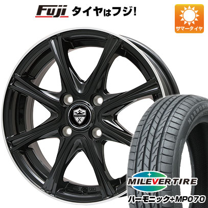 【新品 軽自動車】N-BOX タント スペーシア 夏タイヤ ホイール4本セット 165/55R15 ミレバー ハーモニック プラス MP070(限定) エルベ エステローザ MZV ブラックリムポリッシュ 4.5J 15インチ(送料無料)