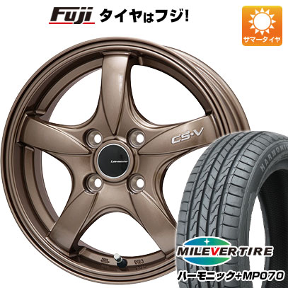 【新品 軽自動車】N-BOX タント スペーシア 夏タイヤ ホイール4本セット 165/55R15 ミレバー ハーモニック プラス MP070(限定) レアマイスター CS-V(ブロンズ) 5J 15インチ(送料無料)