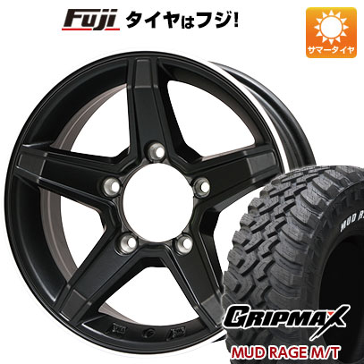 【新品】ジムニーシエラ/ジムニーノマド 夏タイヤ ホイール4本セット 195/80R15 96 Q グリップマックス マッドレイジM/T RWL(限定2024年製) プレミックス エステラ(マットブラック/リムポリッシュ) 5.5J 15インチ(送料無料)