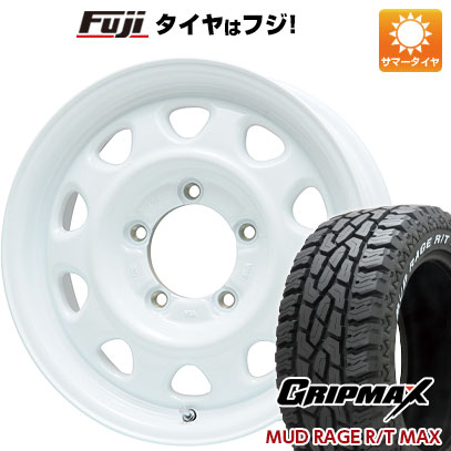 【新品】ジムニー 夏タイヤ ホイール4本セット 195R16C 104/102Q グリップマックス マッドレイジR/T MAX RWL(限定) レアマイスター LMG OFF-STYLE(ホワイト) 5.5J 16インチ(送料無料)