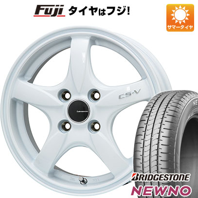 【新品 軽自動車】N-BOX タント スペーシア 夏タイヤ ホイール4本セット 155/65R14 ブリヂストン ニューノ(限定) レアマイスター CS-V(ホワイト) 14インチ(送料無料)|フジ スペシャルセレクション