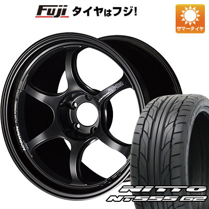 【パンク保証付き】【新品国産車用5穴114.3】 夏タイヤ ホイール4本セット 225/45R18 ニットー NT555 G2 ヨコハマ アドバンレーシング RG-D2 7.5J 18インチ(送料無料)|フジ スペシャルセレクション
