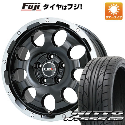 【パンク保証付き】【新品国産車用5穴114.3】 夏タイヤ ホイール4本セット 215/45R18 ニットー NT555 G2 レアマイスター LMG CS-9 ブラック/ブラッククリアリム 7.5J 18インチ(送料無料)