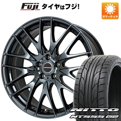 【パンク保証付き】【新品国産車用5穴114.3】 夏タイヤ ホイール4本セット 245/40R19 ニットー NT555 G2 ビッグウエイ レイシーン プラバ9M(BMC) 8J 19インチ(送料無料)