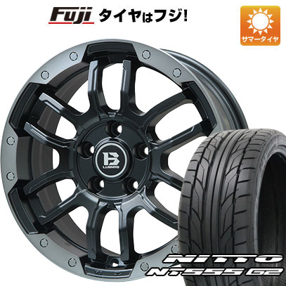 【パンク保証付き】【新品国産車用5穴114.3】 夏タイヤ ホイール4本セット 225/45R18 ニットー NT555 G2 ビッグウエイ B-LUGNAS FRD(マットブラック/ブラッククリアリム) 7.5J 18インチ(送料無料)