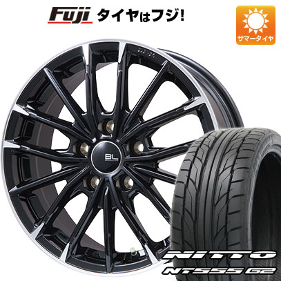 【パンク保証付き】【新品国産車用5穴114.3】 夏タイヤ ホイール4本セット 215/40R18 ニットー NT555 G2 ブランドルライン DF-10M グロスブラック/カットスポーク 7.5J 18インチ(送料無料) 94,160円