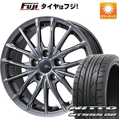 【パンク保証付き】【新品国産車用5穴114.3】 夏タイヤ ホイール4本セット 215/40R18 ニットー NT555 G2 ブランドルライン DF-10M ハイパーグレー 7.5J 18インチ(送料無料)
