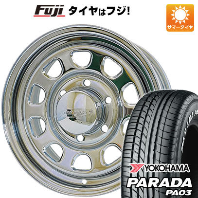 【新品】ハイエース200系 夏タイヤ ホイール4本セット 215/65R16 109/107S ヨコハマ PARADA PA03 ホワイトレター モリタ デイトナズ クローム 7J 16インチ(送料無料)|フジ スペシャルセレクション