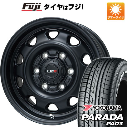 【新品】ハイエース200系 夏タイヤ ホイール4本セット 215/65R16 109/107S ヨコハマ PARADA PA03 ホワイトレター レアマイスター LMG OFF-STYLE(マットブラック) 6.5J 16インチ(送料無料)
