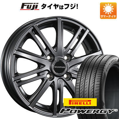 【新品国産車用4穴100】 夏タイヤ ホイール4本セット 185/60R15 ピレリ パワジー ブリヂストン バルミナ BR10 5.5J 15インチ(送料無料)