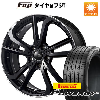 【新品国産車用5穴100】 夏タイヤ ホイール4本セット 225/55R18 ピレリ パワジー ブランドルライン レツィオ ブラックリムポリッシュ 7.5J 18インチ(送料無料)
