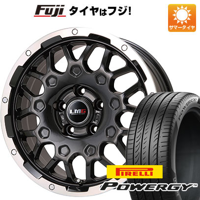【新品国産車用5穴114.3】 夏タイヤ ホイール4本セット 235/55R18 ピレリ パワジー レアマイスター LMG MS-9W ブラック/ブラッククリアリム 7.5J 18インチ(送料無料)