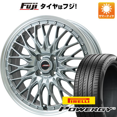 【新品国産車用4穴100】 夏タイヤ ホイール4本セット 205/45R17 ピレリ パワジー プレミックス MER PROMESH ダークシルバー/リムポリッシュ 6.5J 17インチ(送料無料)