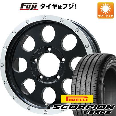 【新品】ジムニーシエラ/ジムニーノマド 夏タイヤ ホイール4本セット 215/70R16 ピレリ スコーピオン ヴェルデ レアマイスター LMG CS-8 グロスブラック/リムポリッシュ 6J 16インチ(送料無料)