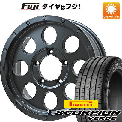 【新品】ジムニーシエラ/ジムニーノマド 夏タイヤ ホイール4本セット 215/70R16 ピレリ スコーピオン ヴェルデ レアマイスター LMG CS-8 マットブラック 6J 16インチ(送料無料)