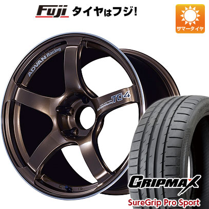 【新品国産車用5穴114.3】 夏タイヤ ホイール4本セット 225/45R18 グリップマックス シュアグリップ PRO SPORT BSW(限定) ヨコハマ アドバンレーシング TC-4 8J 18インチ(送料無料)|フジ スペシャルセレクション