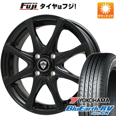 【パンク保証付き】【新品 軽自動車】ソリオ ハスラー 夏タイヤ ホイール4本セット 165/70R14 ヨコハマ ブルーアース RV-03CK エルベ エステローザ FSV グロスブラック 4.5J 14インチ(送料無料)