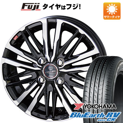 【パンク保証付き】【新品】ルーミー・パッソ・ジャスティ・トール 夏タイヤ ホイール4本セット 165/65R14 ヨコハマ ブルーアース RV-03CK 共豊 スマック クレスト 5.5J 14インチ(送料無料)