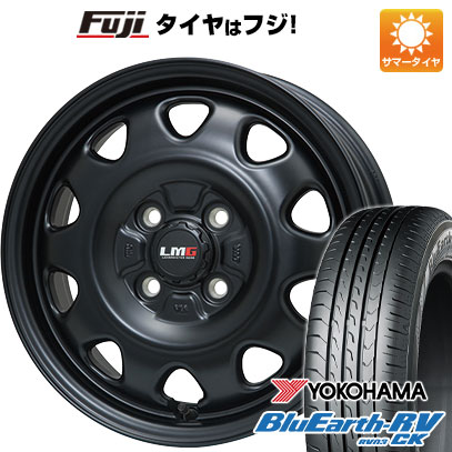 【パンク保証付き】【新品 軽自動車】ソリオ ハスラー 夏タイヤ ホイール4本セット 165/70R14 ヨコハマ ブルーアース RV-03CK レアマイスター LMG OFF-STYLE(マットブラック) 4.5J 14インチ(送料無料)