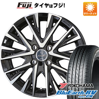 【パンク保証付き】【新品】ルーミー・パッソ・ジャスティ・トール 夏タイヤ ホイール4本セット 165/65R14 ヨコハマ ブルーアース RV-03CK 共豊 スマック レジーナ 5J 14インチ(送料無料)